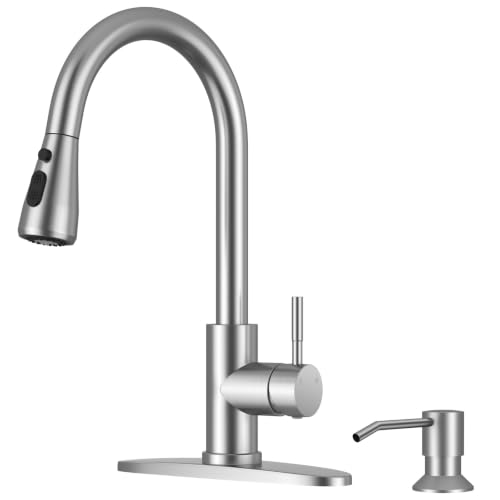 Kitchen Faucet with Pull Down Sprayer and Soap Dispenser