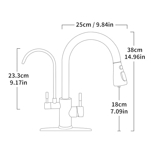 Kitchen Faucets with Water Filter and Pull Down Sprayer