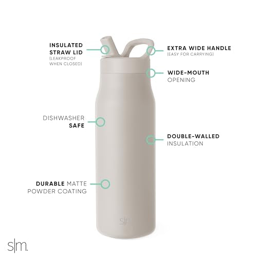 Insulated Water Bottle with Manual Straw