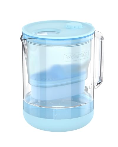 PT-72B-A Glass Alkaline Water Filter Pitcher, 7-Cup, Blue