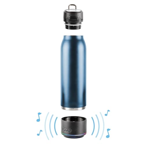 Vacuum Insulated Premium Water Bottle with Rechargeable Bluetooth Speaker and Xtreme Mini Bluetooth Remote. Remote Doubles as Gaming Joystick