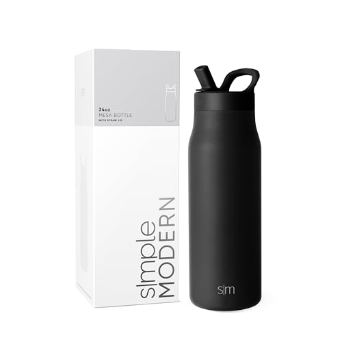Insulated Water Bottle with Manual Straw