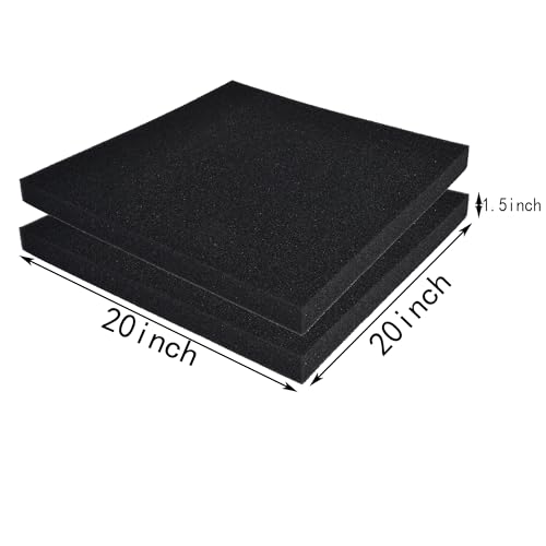 2 Pack Aquarium Bio Filter Sponge Pad 20"x20"x1.5" (2 Count)