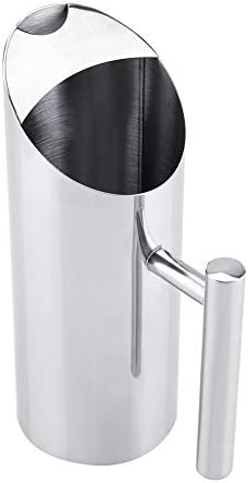 Stainless Steel Water Pitcher with Ice Guard Cold Drinking Pitcher Home Hotel Serving Tool (1L)