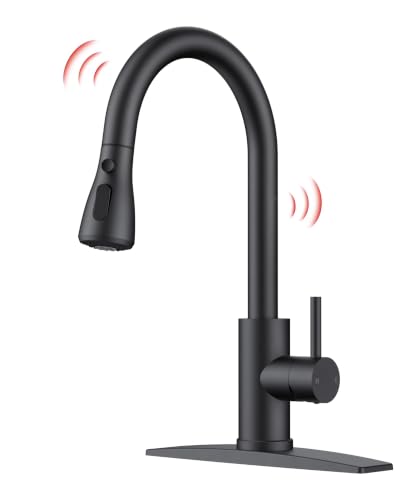 Black Touch Kitchen Faucet with Pull Down Sprayer