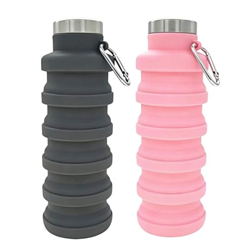 Collapsible Water Bottle 17oz（500ml） (2 Count)