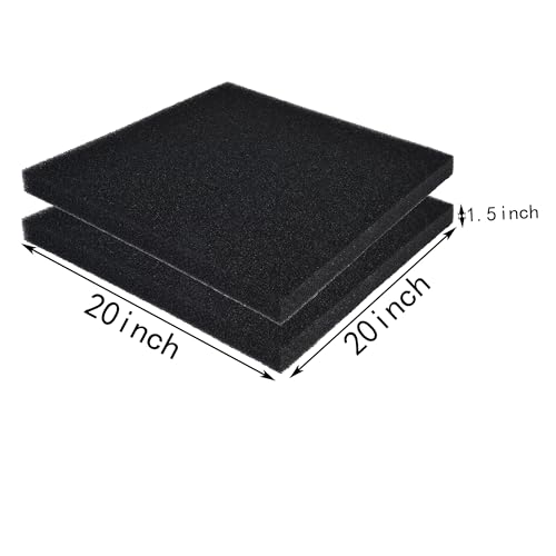2 Pack Aquarium Bio Filter Sponge Pad 20"x20"x1.5" (2 Count)