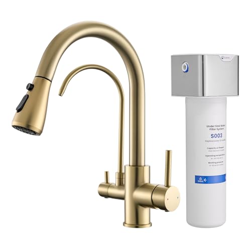 3 in 1 Kitchen Faucet with Water Filter and Pull Down Spraye