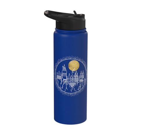 Hogwarts Full Moon Line Art Stainless Steel Insulated Water Bottle