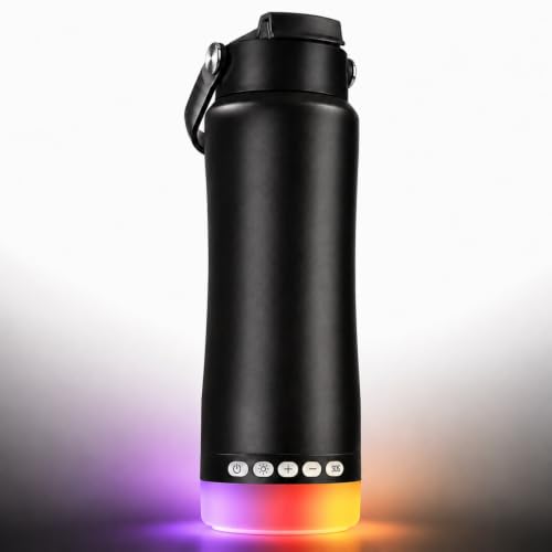 Stainless Steel Water Bottle with Camping Lantern & Night Light