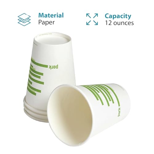 Eco 12 Oz Compostable Paper Hot Cups (500 Count)