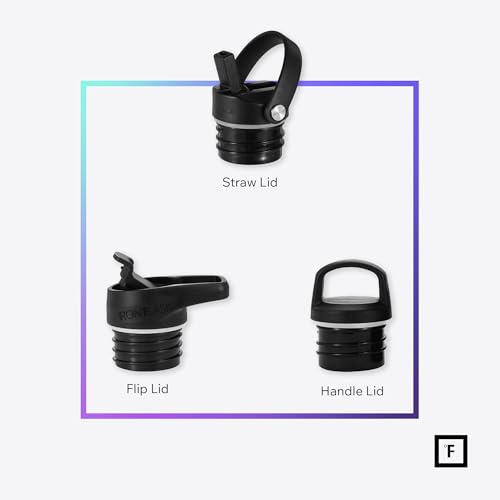 24 oz Narrow Mouth Water Bottle with 3 Lids