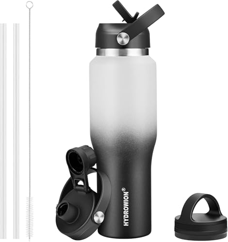 40 oz Insulated Water Bottle with Straw fit in Car Cup Holder