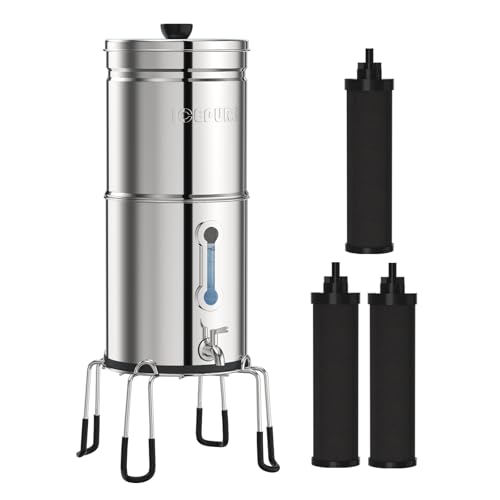 3 Stage Gravity Water Filter System with Water Level Window