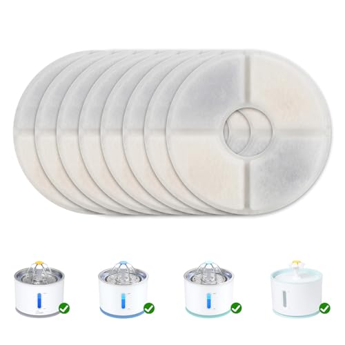 Round Cat Water Fountain Filter Replacement 8 Pack