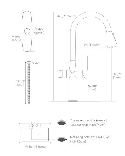 Black Kitchen Faucet with Water Filter