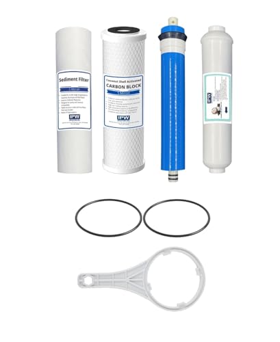 4-Stage Universal Water Filter Kit with O-Rings & Wrench for Undersink Reverse Osmosis Water Filter Systems Housing Replacements