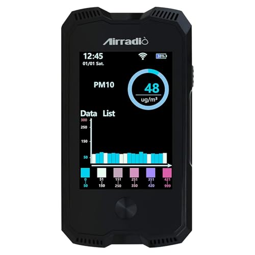 Air Quality Monitor Meter A6 Carbon Dioxide Detector Air Quality Pollution Tester for CO2 PM2.5 PM10 Temp Humidity in Indoor Air Quality Meter with Electrochemical Sensor