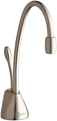 InSinkErator F-GN1100SN Contemporary Instant Hot Water Dispenser Faucet, Satin Nickel & F-201R Replacment Water Filter Cartridges, 2 Count (Pack of 1), White, 2 Pack