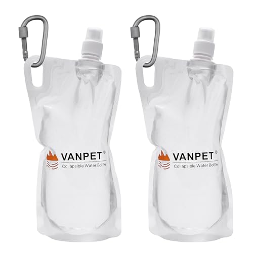 1L Hiking Collapsible Water Bottles (2 Count)