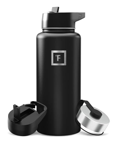 32 oz Wide Mouth Water Bottle with 3 Lids