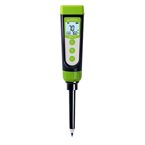 AI102G GroStar Series GS2 Soil pH Pen Tester Kit for Direct Soil Test and Nutrient Solutions Test with Replaceable Swiss Spear pH Probe