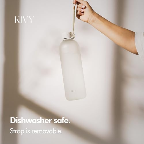 Large Water Bottle 50oz [Lightweight & Shatterproof] Fits Backpack & Cupholder for Travel