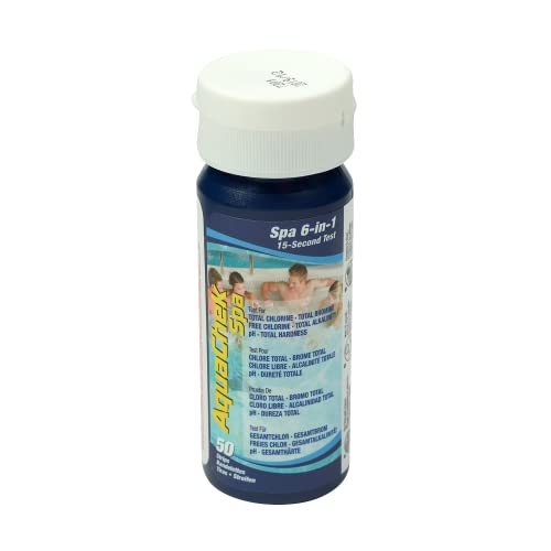 SPA 6-in-1 Test Strips - Spa Test Strips for Total Bromine, Total Chlorine, Free Chlorine, pH, Total Alkalinity, and Total Hardness - Professional Water Quality Testing Kit (50 Strips) (50 Count)