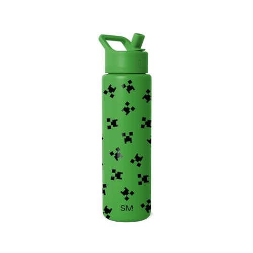 Minecraft Water Bottle with Straw