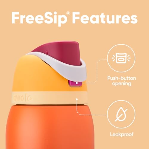 FreeSip Stainless Steel Water Bottle 32 oz Citrus Crush