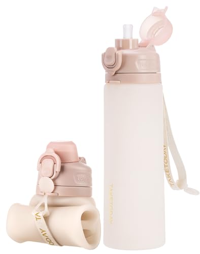 Collapsible Water Bottles with Straw for Travel