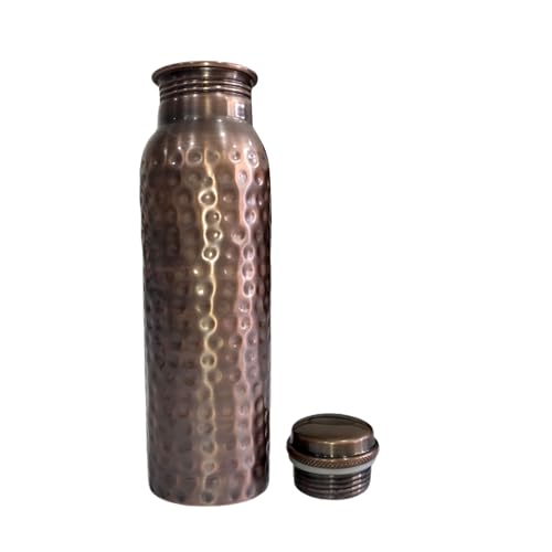 Feather Printed Copper Water Bottle Leak Proof Ayurvedic Drinkware Copper Vessel for Sports