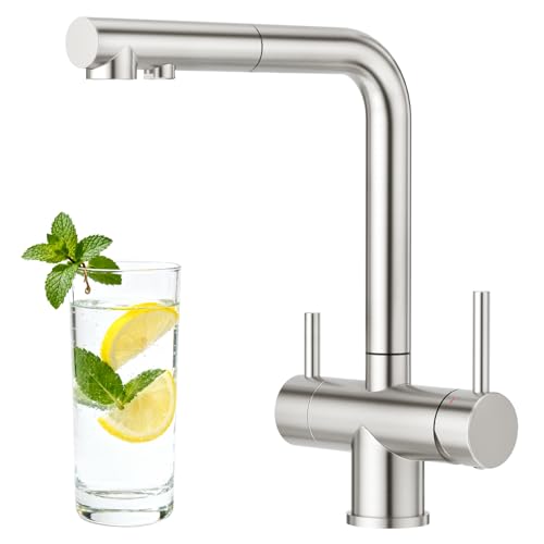 3 Way Kitchen Faucet with Pull Down Sprayer Built