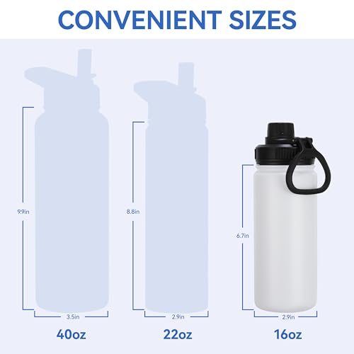 16 oz Kids Water Bottle for School Stainless Steel Double Wall Vacuum Insulated Water Bottle with Straw lids & Spout Lid