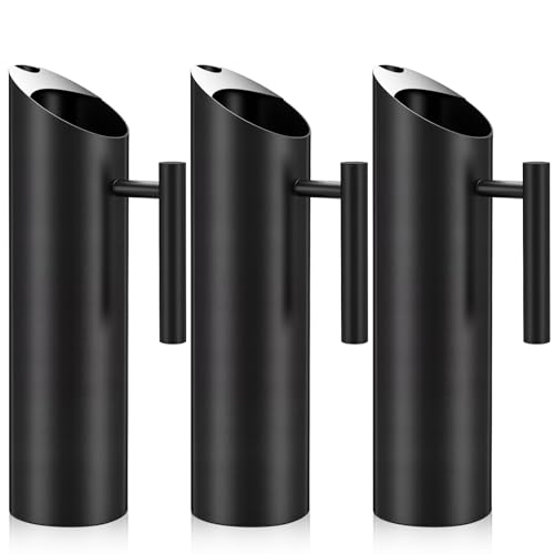 3 Pack 70oz 2l Stainless Steel Water Pitcher Modern Metal Pitcher with Ice Guard Silver Carafe Drink with Handle or Iced Hot Drink Tea Juice Coffee Beer (3 Count)