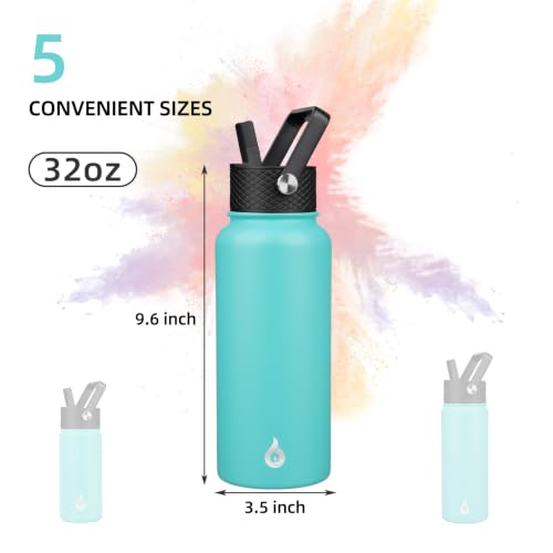 32oz Insulated Water Bottle with Straw Lid