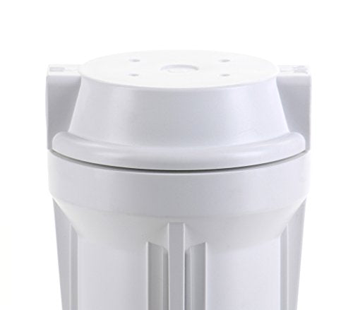 HF2-10WHWH14, 10" White Housing with White Flat Cap For RO & Filtration Systems, 1/4" Ports