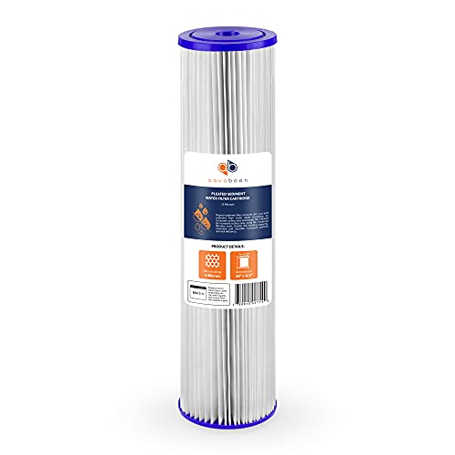 5 Micron 20 x 4.5 Whole House Pleated Water Sediment Filter Replacement Water Filter Cartridge Compatible with ECP5 (6 Count)
