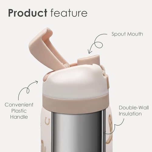 Cowgirl Insulated Stainless Steel Water Bottle with Straw for Sports and Travel
