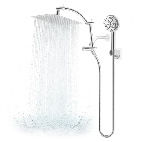 All Metal 10" High Pressure Rain Shower Head Combo