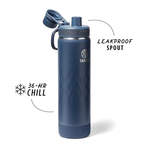 Sport Triple Insulated Water Bottle with Spout Lid and Ice Blocker