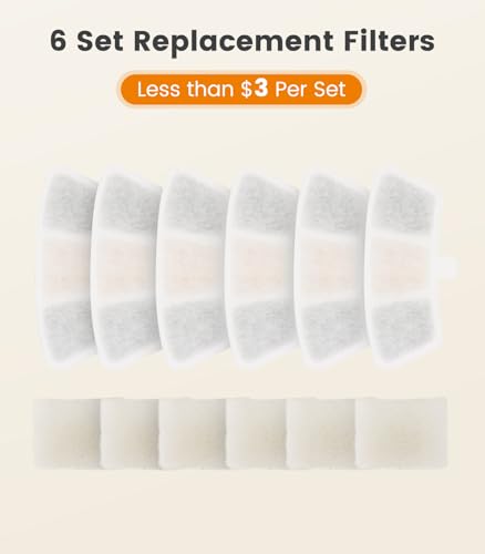 6pcs Replacement Filters for PW04 3.5L Wireless Cat Water Fountain （Only for oneisall Fountain B0DNJT76WJ