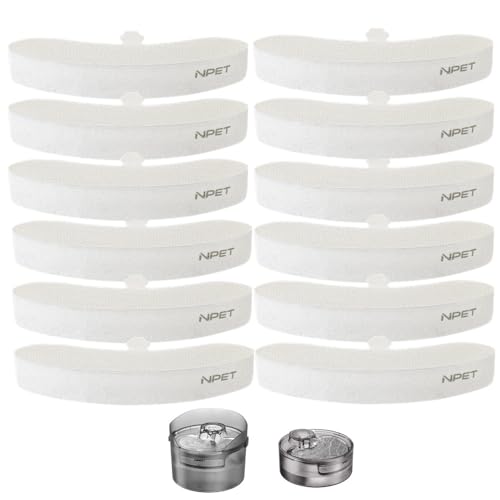 12 Pack Dog Fountain Replacement Filters with Pump Sponge (3 Count)