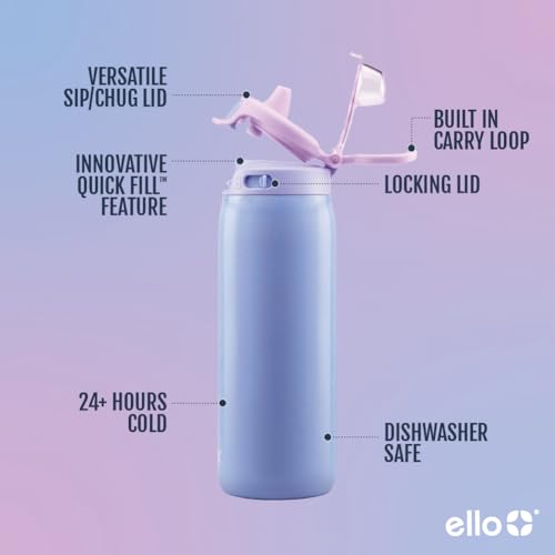 Pop & Fill 18oz Stainless Steel Kids Water Bottle with Quick Fill Lid
