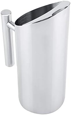 Stainless Steel Water Pitcher with Ice Guard Cold Drinking Pitcher Home Hotel Serving Tool (1L)