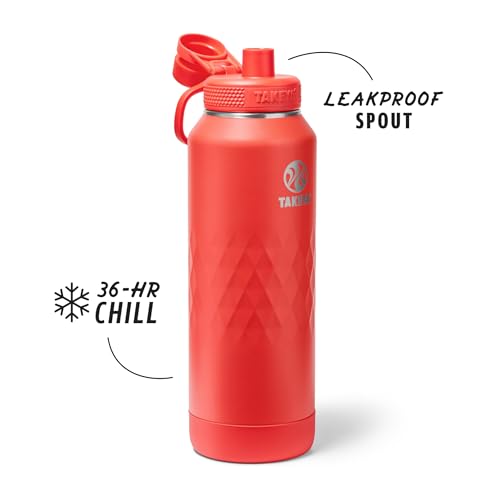 Sport Triple Insulated Water Bottle with Spout Lid and Ice Blocker