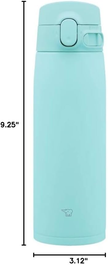Zojirushi SM-VA60-AM Water Bottle, One-Touch Stainless Steel Mug, Seamless, 20.3 fl oz (600 ml), Mint Blue