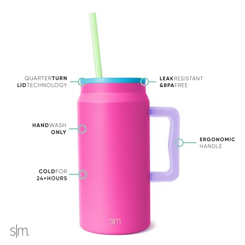 50 oz Mug Tumbler with Handle and Straw Lid