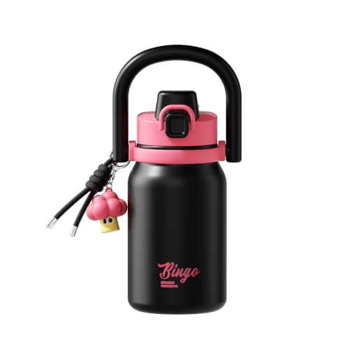 32 oz Leak proof Insulated Water Bottle with Straw & Handle Black