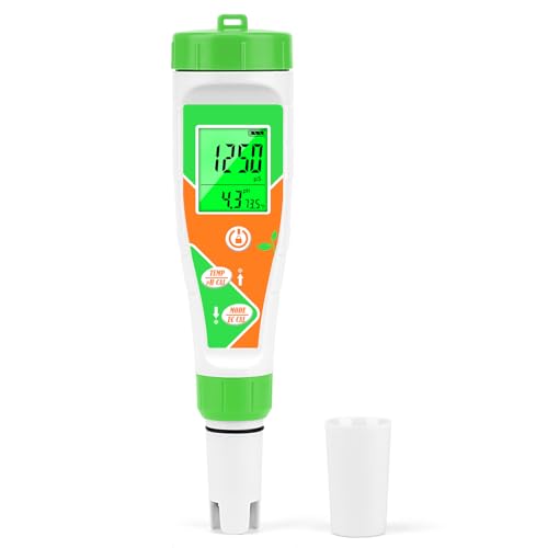 pH Meter for Water Hydroponics Nutrient 4 in 1 Digital EC pH TDS Temp Meter for Water System PPM and EC Water Tester for Hydroponics